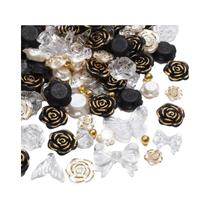 Contas Acrílicas Douradas Com Borda Para DIY, Saco De 40g Com 60-70 Peças Para Pulseira, Colar,