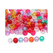 Contas Acrílicas Redondas 6x9mm 100pcs Com Grande Abertura Para DIY Joias Pulseira Colar Artesanato