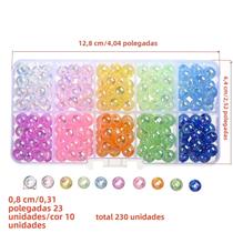 Contas Acrílicas Redondas (8mm) - 230 Peças em 10 Cores - Para Bijuterias DIY