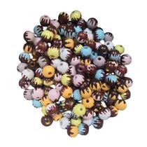 Contas Bola Madeira Docinho 10mm Coloridos 100 Unidades Furo