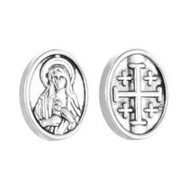 Contas Cruz De Jerusalém Cristãs 50 Peças Conectores Ovalados Da Virgem Maria Para Fazer Joias DIY