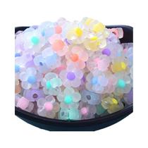 Contas De Acrílico Em Forma De Girassol De 12mm, 100 Peças, Transparente Fosco, Cores Misturadas