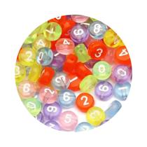 Contas De Acrílico Em Formato De Números 100-500PCS Redondas Planas Soltas Para Acessórios De Joias
