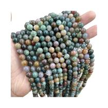 Contas De Ágata Redondas Soltas 4 6 8 10 12mm Pedra Natural Da Índia Para DIY Joias Colar Pulseira