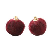 Contas De Bola Cobertas De Pele De Pelúcia, 10 Peças, Pingente De Pompom Para Colar Diy, Brinco,