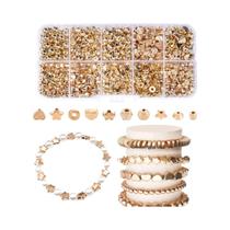 Contas De CCB Banhadas a Ouro 500pcs Kit De Fabricação De Joias DIY Acessórios Para Pulseira E Colar