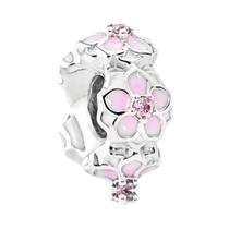 Contas De Charme Em Murano Em Forma De Coração Rosa Quente Para Pulseira De Prata Esterlina 925 DIY