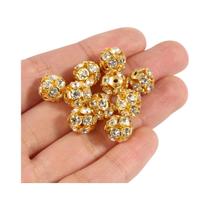 Contas De Cristal Metálico AB Color 50pcs 6/8/10mm Em Forma De Bola Para Acessórios De Joias DIY
