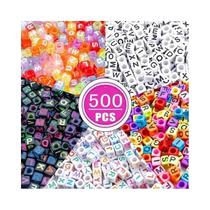 Contas De Cubo De Acrílico Sortidas De A-Z 500/300 Peças Para Fazer Pulseiras E Colares DIY