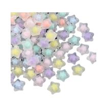 Contas De Estrela Acrílicas Transparentes De 10mm, 100 Peças De Contas Espaçadoras Soltas Para Joias