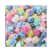 Contas De Flor De Rosa Acrílica Multicolorida 50 Peças 13x8mm Espaçador Solto Para Fazer Joias De