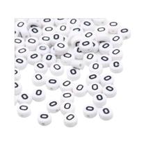 Contas de Letras Acrílicas Redondas Brancas (7x4mm) - Espaçadores de Alfabeto (A-Z) para Acessórios
