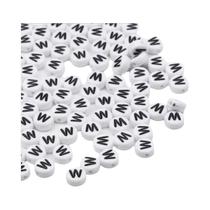 Contas de Letras Acrílicas Redondas Brancas (7x4mm) - Espaçadores de Alfabeto (A-Z) para Acessórios