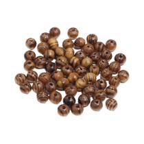 Contas De Madeira De Pinheiro Natural 20-300pcs Bolas Redondas Com Listras Para Fazer Pulseiras E