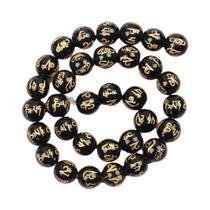 Contas De Oração De Ágata Preta 33-65 Peças 6-12mm Redondas Soltas Para Artesanato De Joias DIY