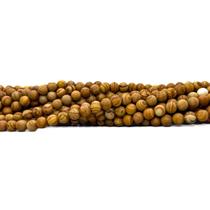 Contas de Pedra Jaspe Madeira - 6mm - Pedra Natural - Terços, Japamala, Pulseira, Colares, Enfeites - Pistris Imports