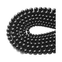 Contas De Pedra Natural Obsidiana Negra 4-10mm Polidas Redondas Soltas Para DIY Joias Colar Pulseira