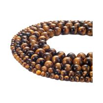Contas De Pedra Natural Olho De Tigre Amarelo 4-10mm, Pulseira E Colar De Gemas Redondas Com Cordão