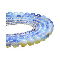 Contas De Pedra Natural Opala Branca 6/8/10MM Redondas Soltas Para DIY Joias Colar Pulseira