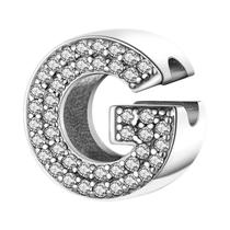 Contas de Prata 925 com Pingentes de Letras - Pulseira de Zircônia Cúbica (3mm) - Faça Você Mesmo