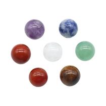 Contas De Quartzo Olho De Tigre Ametista Para Yoga Chakra, 7 Peças, Bolas Redondas De Pedra Natural