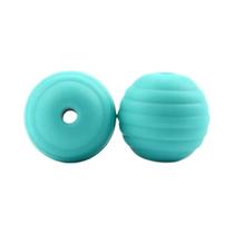 Contas De Silicone De Grau Alimentício De 15mm, 100 Peças, Contas Redondas Espiral Para DIY,