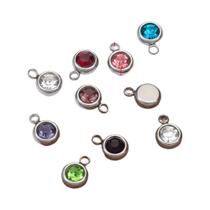 Contas De Strass De Aço Inoxidável 6mm Em Cores Mistas, 20 Peças, Pingente De Cristal Para Mulheres,