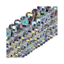 Contas De Vidro AB Brancas 3-8mm Transparentes Com Furo Para Artesanato De Joias DIY E Suprimentos