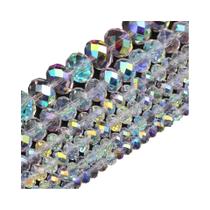 Contas De Vidro AB Brancas Iridescentes 3-8mm Cristal Austríaco Transparente Contas Soltas Para