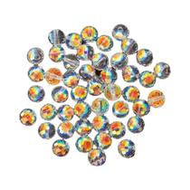 Contas de Vidro Cristal 10mm Facetadas - AB Revestido - Para Bijuterias