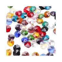 Contas De Vidro Facetadas Octogonais Com Duplo Furo De 14mm, 40 Peças, Pingente De Cristal DIY Para