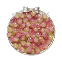 Contas De Vidro Redondas De Gelatina Bicolor 50 Peças 8/10mm Espaçadores Soltos Para Fabricação De