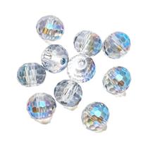 Contas De Vidro Redondas Facetadas Com Grande Abertura De 16MM, 10 Peças Para Fazer Joias,