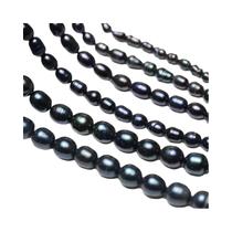 Contas Espaçadoras Soltas Em Formato De Arroz Preto, Pérolas Naturais De Água Doce 36cm Para Fazer