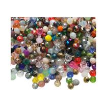 Contas Redondas De Cristal De Vidro Misto 6MM 200 Peças Espaçadoras Soltas Para Decoração De Joias