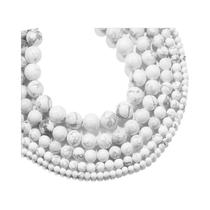 Contas Redondas De Howlite Branca Turquesa 15 Fios 4-12MM Acessórios De Joias Em Pedra Natural DIY
