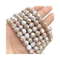 Contas Redondas De Howlite Multicoloridas 4/6/8mm Soltas Para Fazer Joias DIY 15''