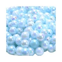 Contas Redondas De Pérola De Imitação De Acrílico Brilhante Cor Sereia 8/10mm Para Fazer Joias Colar