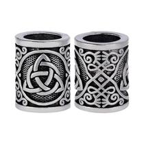 Contas Redondas De Prata Antiga Com Nós Vikings E Runas Para Barba, Cabelo, Pingentes De Paracord E Contas Redondas De Prata Antiga Com Nós Vikings E Runas Para Barba, Cabelo, Pingentes De Paracord E