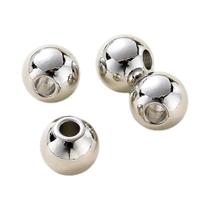 Contas Redondas Espaciadoras Banhadas a Ouro 14K 18K E Platina 20-100pçs Suprimentos Para Joias DIY