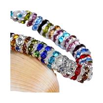 Contas Rondelle Brilhantes De Cores Mistas 50pcs 6 8mm Strass Para DIY Pulseira Colar Artesanato De