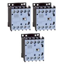 Contator Mini Weg 1NA 7A 220V Cw07 Tripolar 50Hz 3 peças