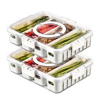 Contêiner de armazenamento de alimentos MineSign Divided Snack Box, pacote com 2
