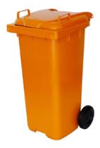 Conteiner Lixeira Plastica 120l Contentor Com Rodas Laranja Conteiner Lixeira Plastica 120l Contentor Com Rodas Laranja