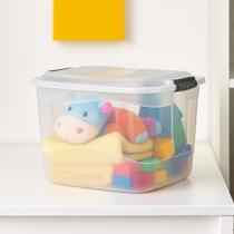 Contêiner Organizador De Plástico Alto 6L com Tampa, Alças Laterais e Travas de Segurança Reforçada, Ideal para Armazenar Objetos, Brinquedos, Roupas ou Ferramentas Contêiner Organizador De Plástico Alto 6L com Tampa, Alças Laterais e Travas de Segurança Reforçada, Ideal para Armazenar Objetos, Brinquedos, Roupas ou Ferramentas