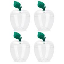 Contenedor de manzana hanze grande de plástico transparente paquete de 4 Contenedor de manzana hanze grande de plástico transparente paquete de 4