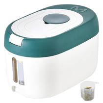 Contenedor hermético para arroz 5 kg con taza medidora verde