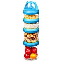 Contenedores apilables SELEWARE para almacenamiento de alimentos, 4 frascos de 31 oz, azul Contenedores apilables SELEWARE para almacenamiento de alimentos, 4 frascos de 31 oz, azul