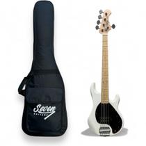 ContraBaixo Seven Music 5 Cordas WH Branco SBM-57 C/Bag