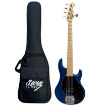ContraBaixo Seven SBM 57 5 Cordas BL Azul Com Bag